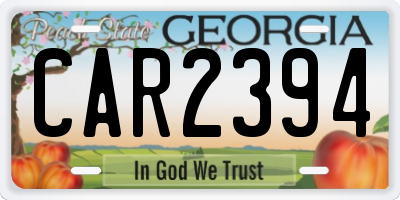 GA license plate CAR2394