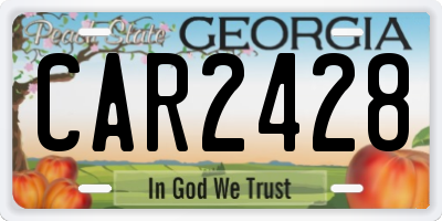 GA license plate CAR2428