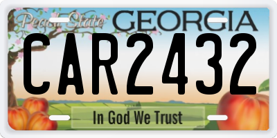 GA license plate CAR2432