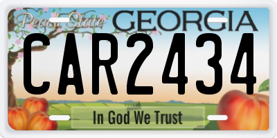 GA license plate CAR2434