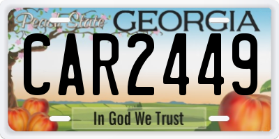 GA license plate CAR2449