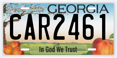 GA license plate CAR2461