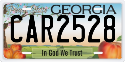 GA license plate CAR2528