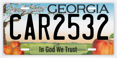GA license plate CAR2532