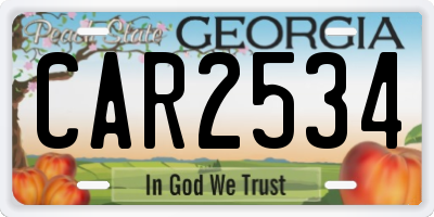 GA license plate CAR2534