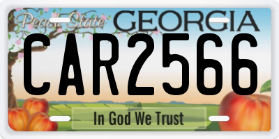 GA license plate CAR2566