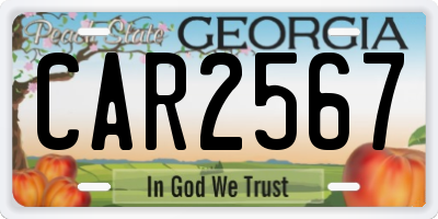 GA license plate CAR2567