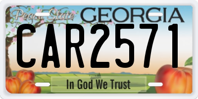 GA license plate CAR2571