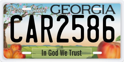GA license plate CAR2586