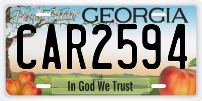 GA license plate CAR2594