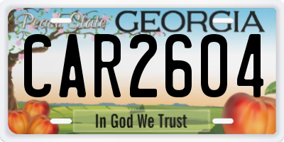GA license plate CAR2604