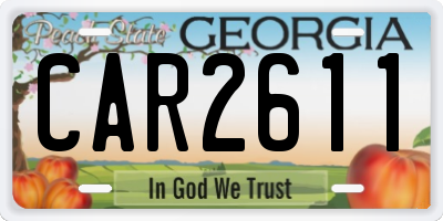 GA license plate CAR2611