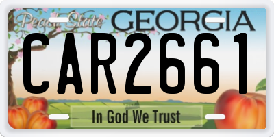 GA license plate CAR2661