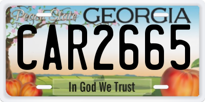 GA license plate CAR2665