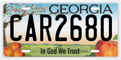 GA license plate CAR2680