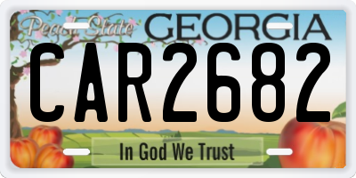 GA license plate CAR2682