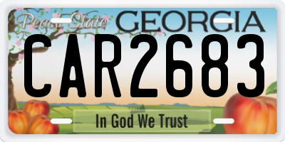 GA license plate CAR2683