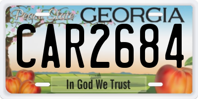 GA license plate CAR2684