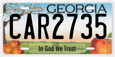 GA license plate CAR2735