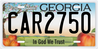 GA license plate CAR2750