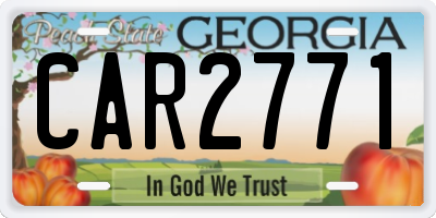 GA license plate CAR2771