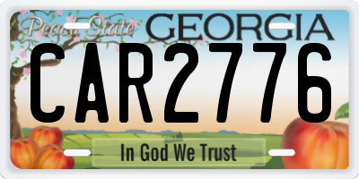 GA license plate CAR2776