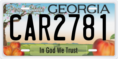 GA license plate CAR2781