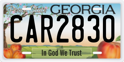 GA license plate CAR2830