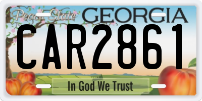 GA license plate CAR2861