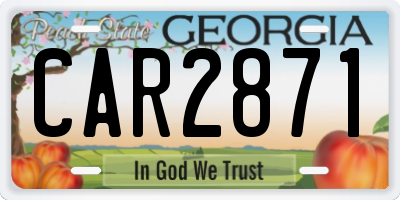 GA license plate CAR2871