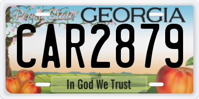 GA license plate CAR2879