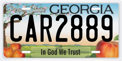 GA license plate CAR2889