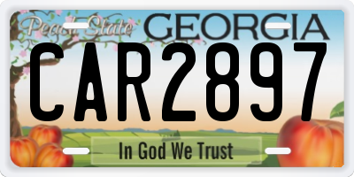 GA license plate CAR2897