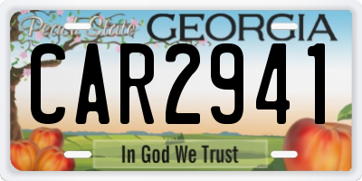 GA license plate CAR2941
