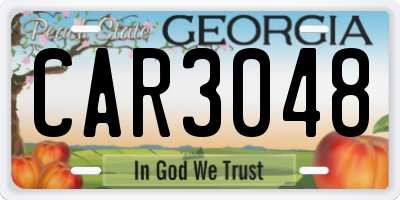 GA license plate CAR3048