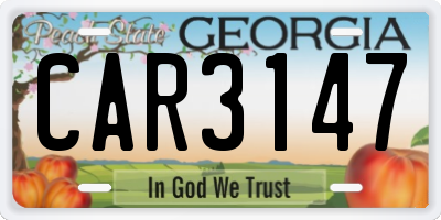 GA license plate CAR3147