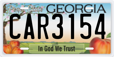 GA license plate CAR3154
