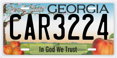 GA license plate CAR3224