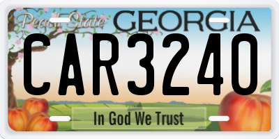 GA license plate CAR3240
