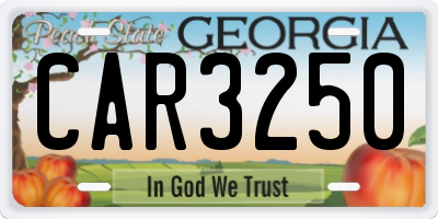 GA license plate CAR3250