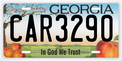 GA license plate CAR3290