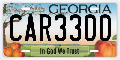 GA license plate CAR3300