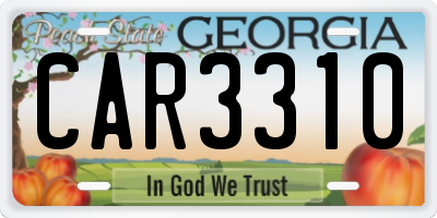 GA license plate CAR3310
