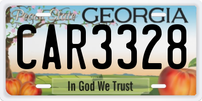 GA license plate CAR3328