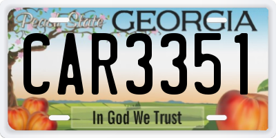 GA license plate CAR3351