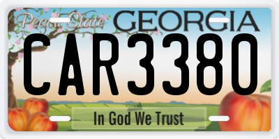 GA license plate CAR3380