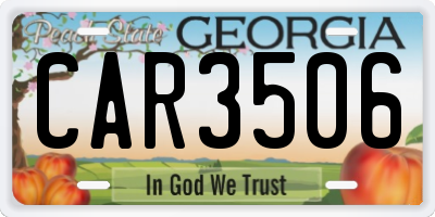 GA license plate CAR3506