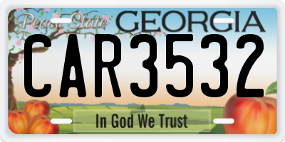 GA license plate CAR3532