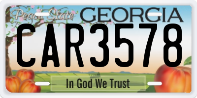 GA license plate CAR3578