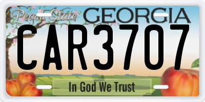 GA license plate CAR3707